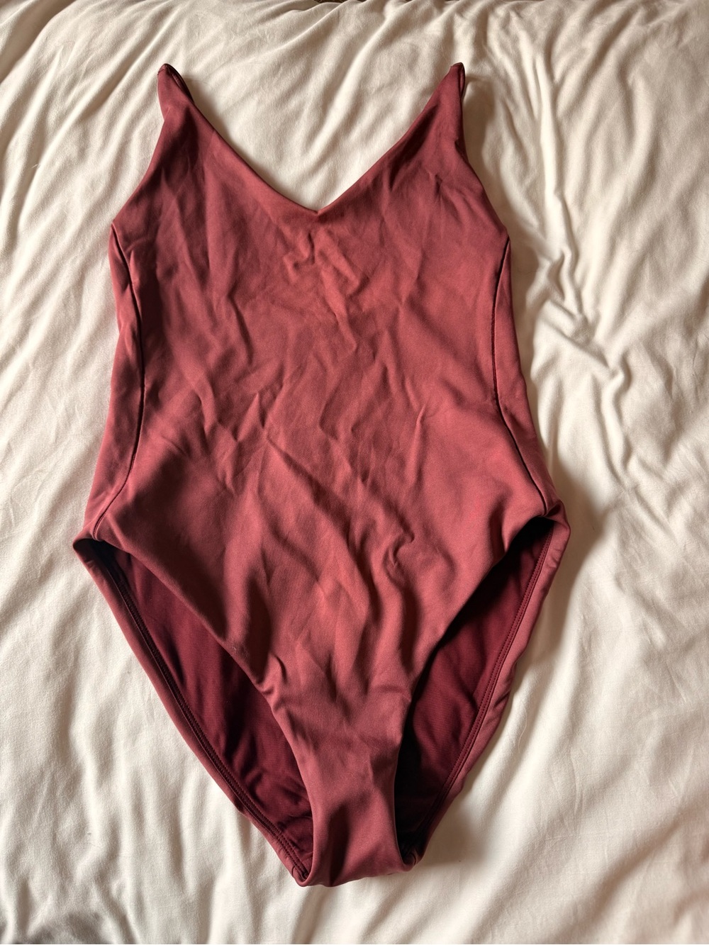 Left On Friday Desert Plum V-Neck One-Piece Swimsuit